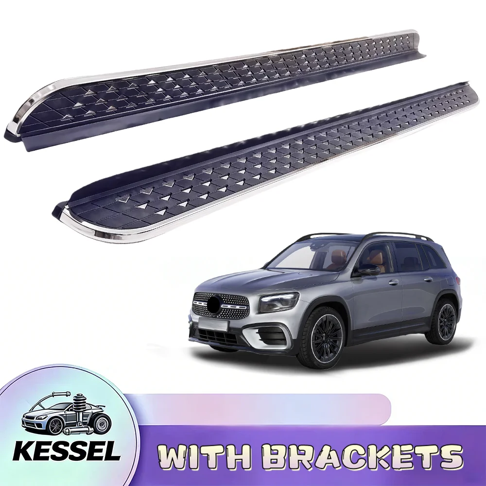 

2Pcs Aluminum Running Boards Fixed Nerf Bars Side Steps with Brackets Fit for Mercedes Benz GLB 2020-2023 2024