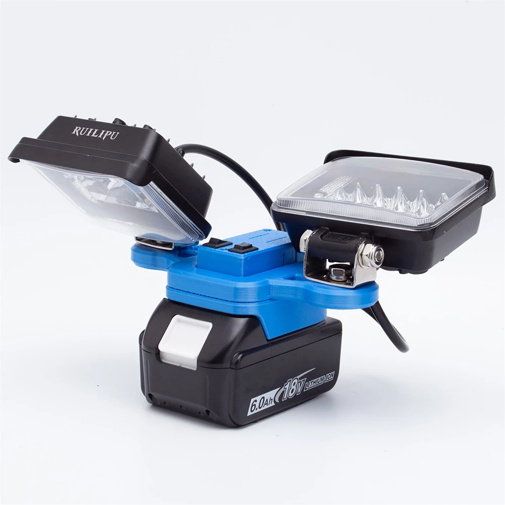 Luz de trabajo LED para batería de litio Makita de 18 V con carga rápida USB Luz portátil para viajes y pesca (sin batería)