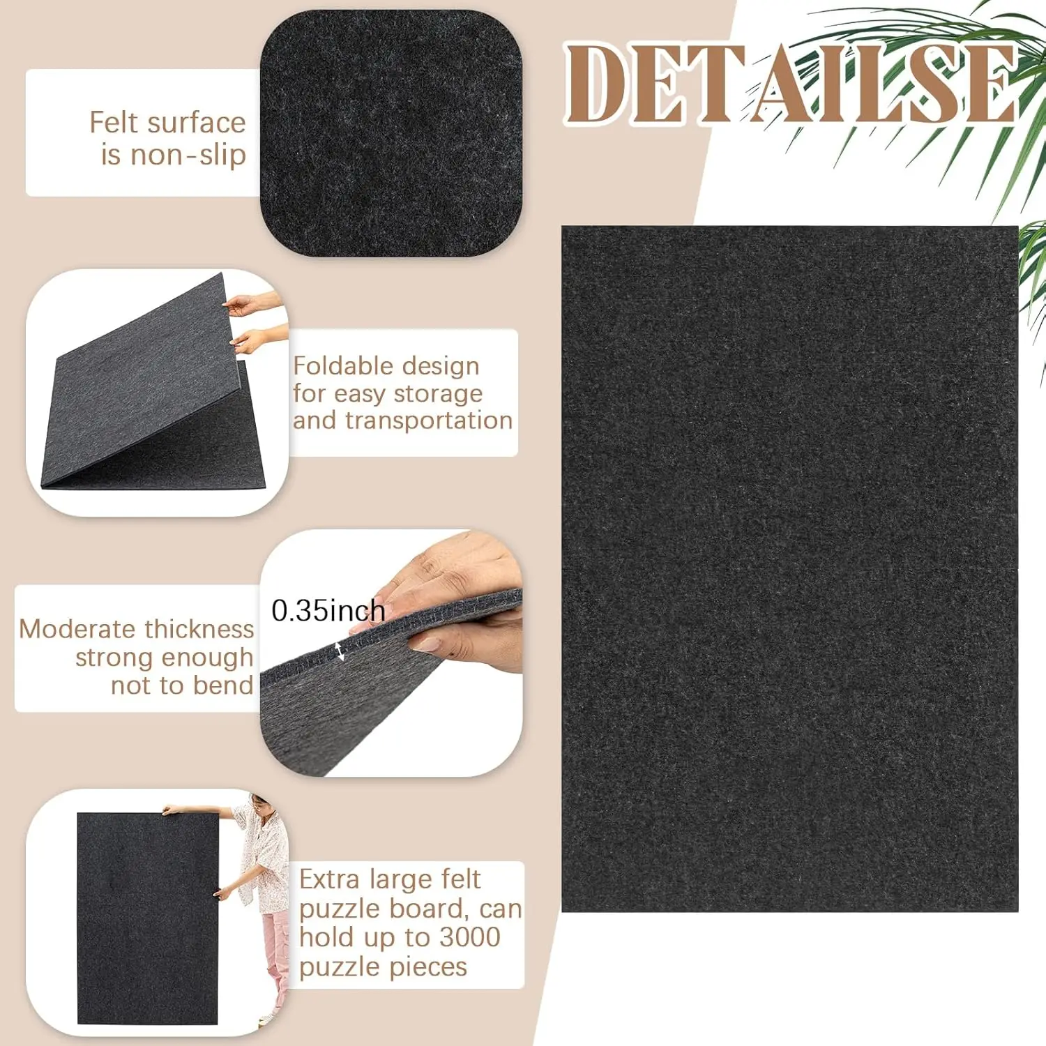 55 "x 37" pour 3000 pièces pliable Puzzle conseil tapis grand Portable feutre Puzzle tapis tapis antidérapant panneau de rangement