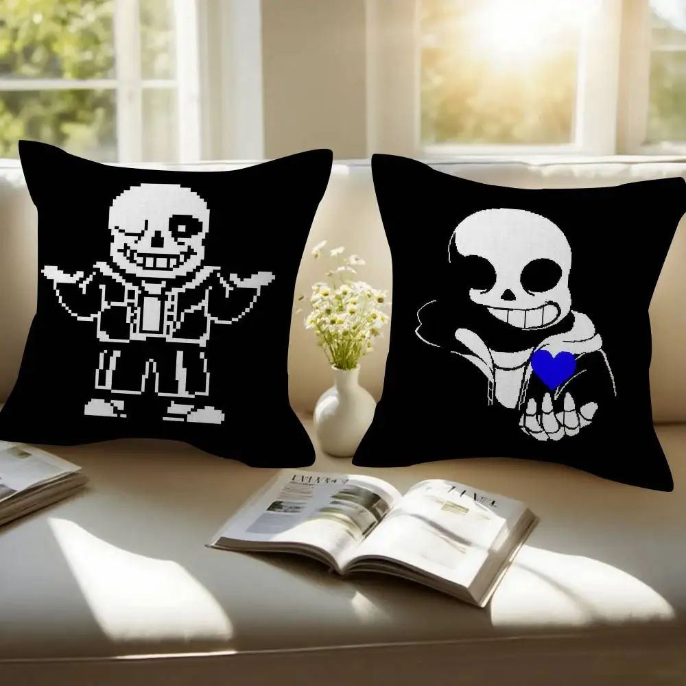 Cute H-Undertale Sans-W  Pillow Gift Home Office Decoration Pillow Bedroom Sofa Car Cushion CoverPillow Case