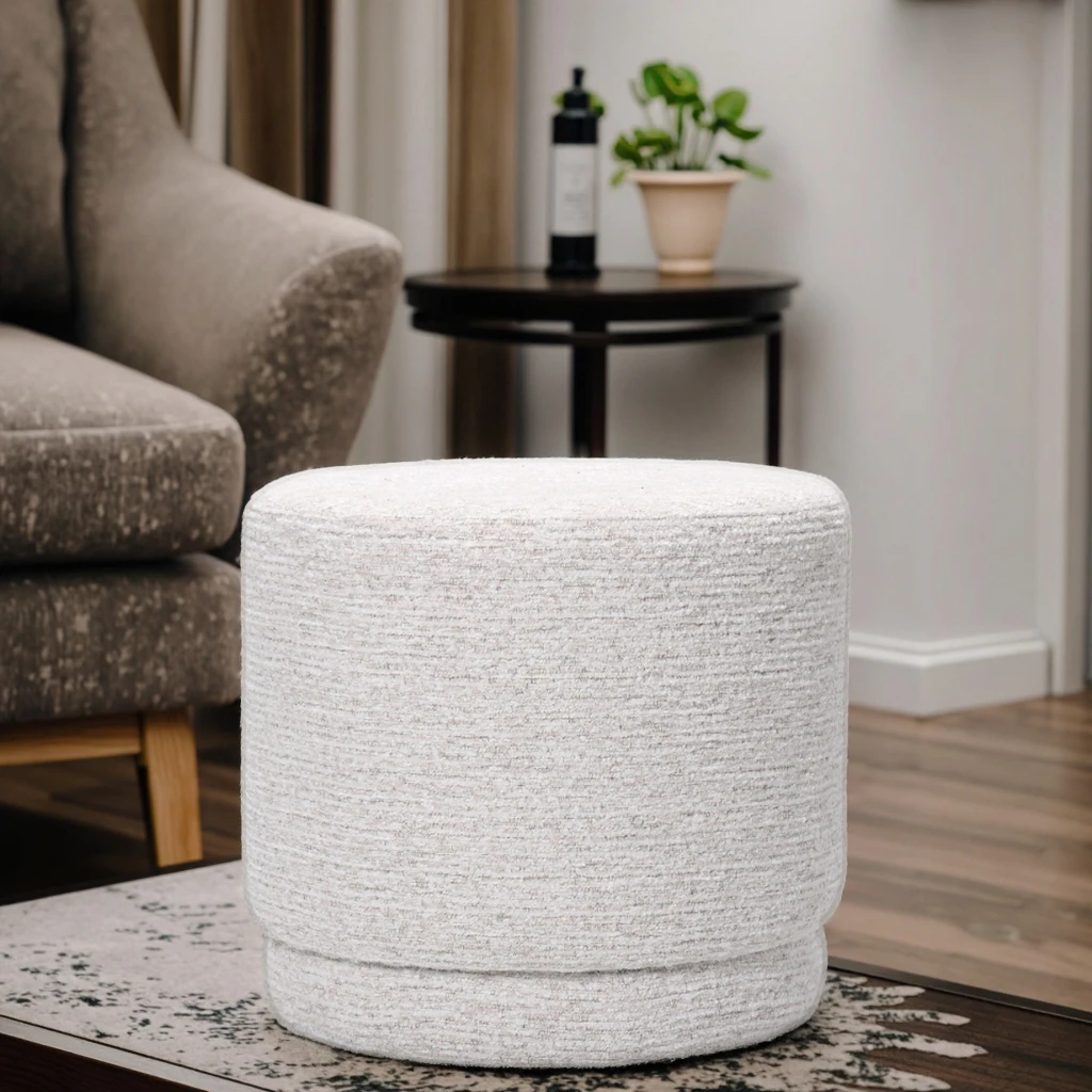 Modern Eco-Friendly Fabric Tufted Handmade Ottoman Pouff Stool Footstool for Bedroom Living Room Hotel & Apartment Use