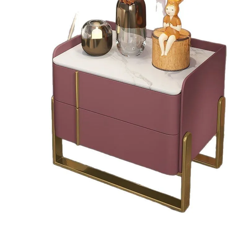 

New solid wood bedside table New bedroom storage slate