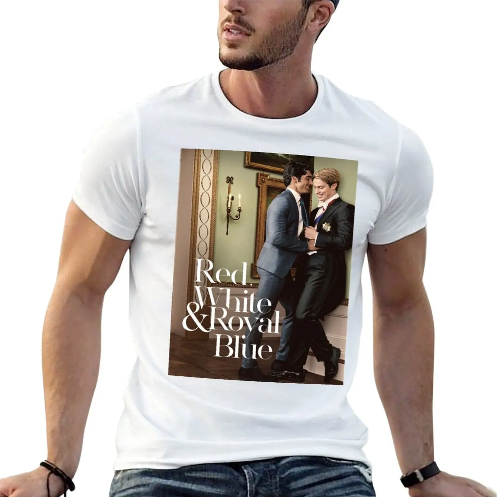 

red white and royal blue T-Shirt cotton man t-shirts anime tshirt valentines boutique clothes mens clothing