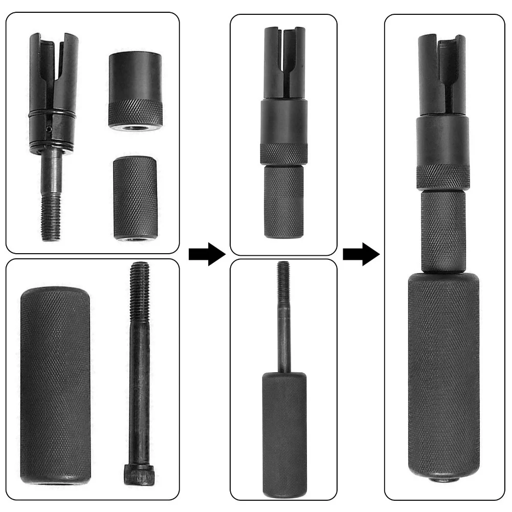 أدوات صيانة السيارات ملحق أداة المحرك الأسود حاقن الوقود أداة مجتذب العلامة التجارية الجديدة حالة سهلة التركيب المواد المعدنية
