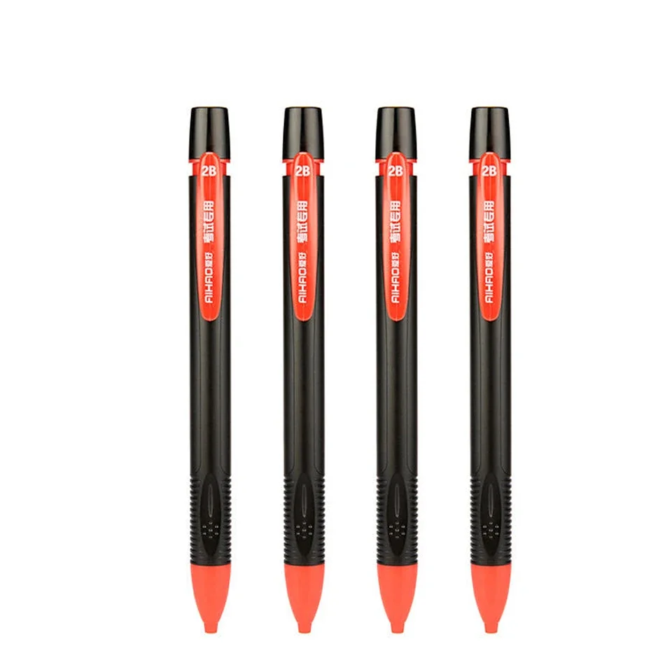 4pcs/lot Square Graffiti Mechanical Pencil 2B Drafting Automatic Tuka Pencil Send 1 Pencil Refills For School Office Stationer'y