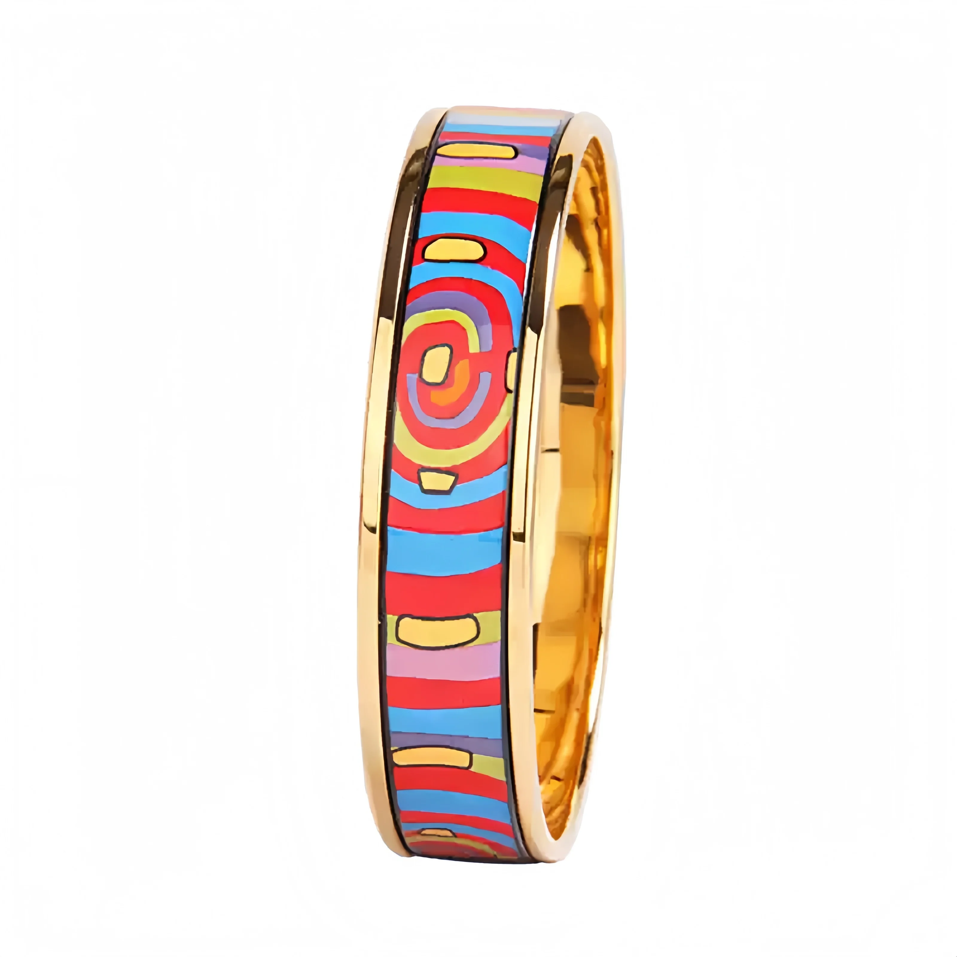 New Cloisonne Charms Bangle for Women Enamel Cycle of Life Pattern Gilded Pendants Fine Choice Jewelry Lover's Gift Wholesale