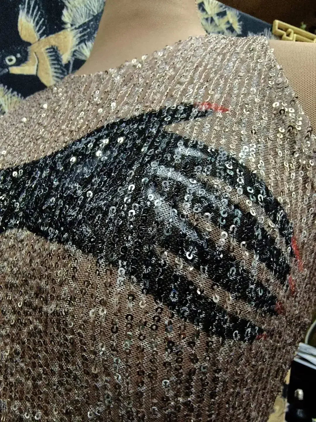 Women Sparkly Sleeveless Bodysuits Black Gloves Sexy Design Drag Queen Costume Dancer Singer Stage Wear