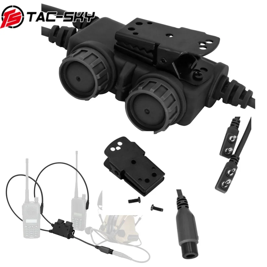 TAC-SKY Dual-channel Communication RAC PTT K 2-pin Connector U94 PTT Suitable for Baofeng UV5R