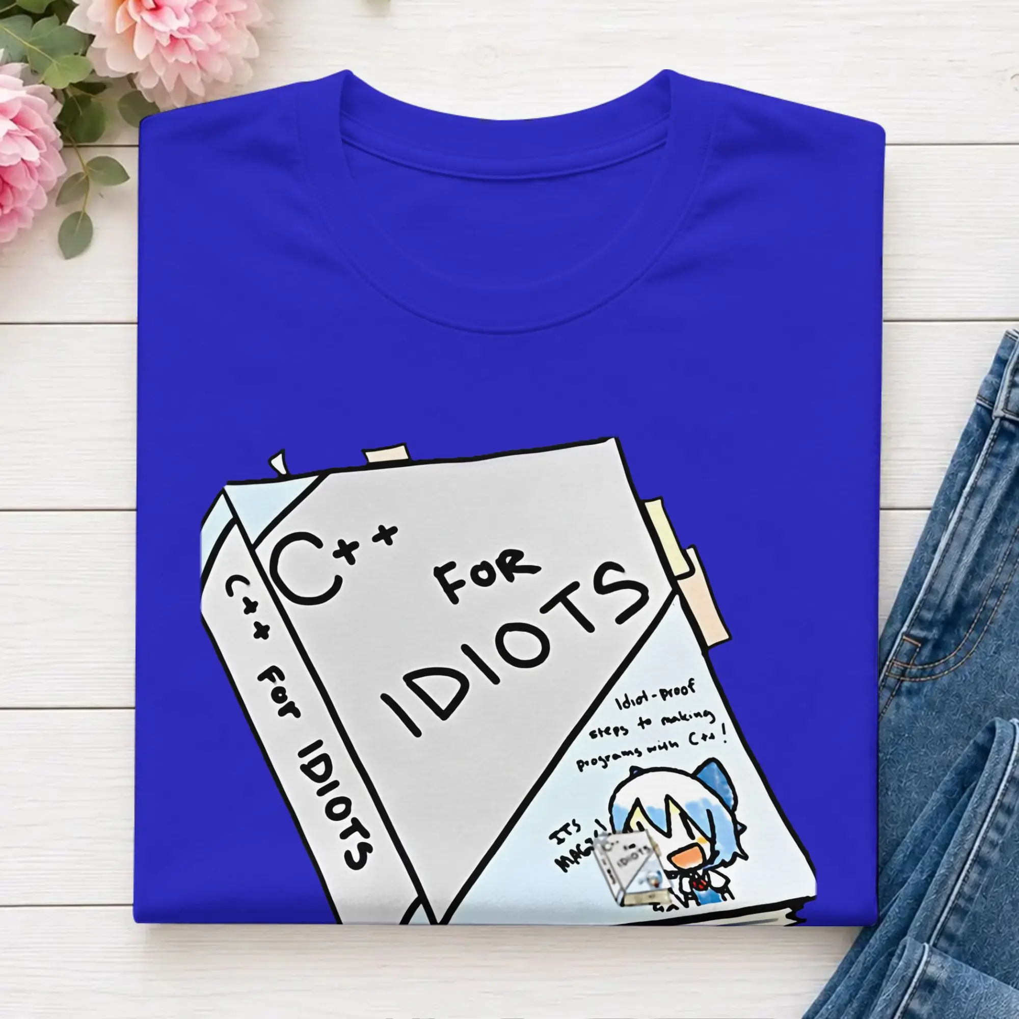 Cirno Plus Plus Programming Book ~ Touhou Meme  T-Shirt Summer Touhou Project Cotton T-Shirts For Men Tee Shirt  Top Tees