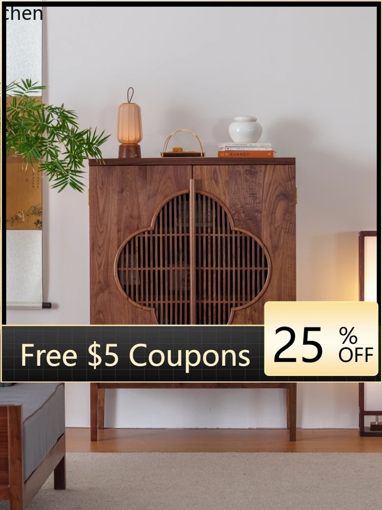 

shoe cabinet, entrance cabinet, black walnut solid wood furniture