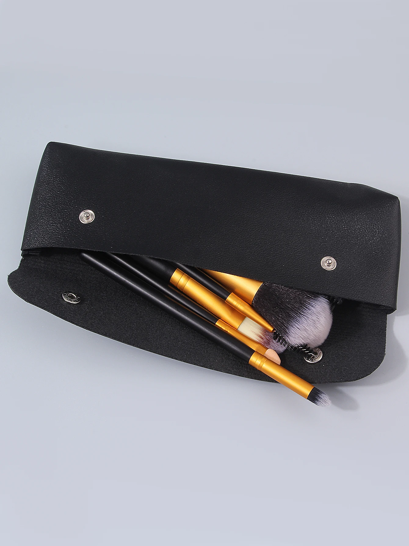 Ensemble de pinceaux de maquillage noirs, 12 pièces, avec sac de rangement, 2 pièces, éponge bouffante, outil de maquillage Portable de voyage, 1/12/15 pièces