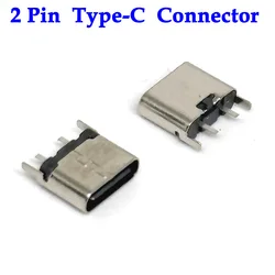 Type C USB 3.1 2 Pin Connector Type-C Socket SMD DIP Female Jack For PCB High Current Charging Port Transfer Data Connector