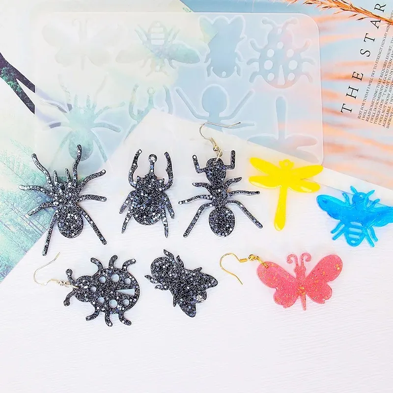 Animal Earring Mold Keychain Spider Gecko Silicone Mold DIY Epoxy Resin Molds Pendant Jewelry Making Animal Decoration Crafts image 3