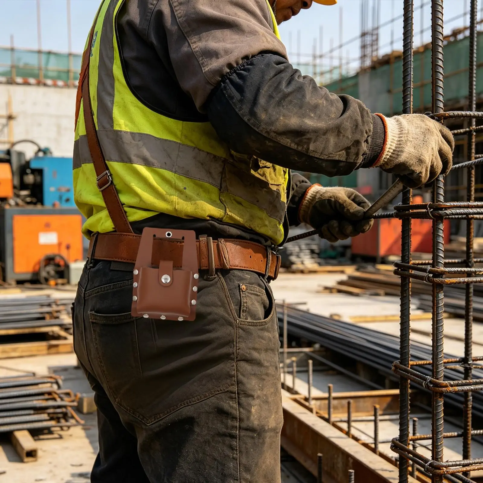 

Easy Install Belt Tool Pouch Tape Measure Holder PU Leather Waist Bag Organizer for Construction Work