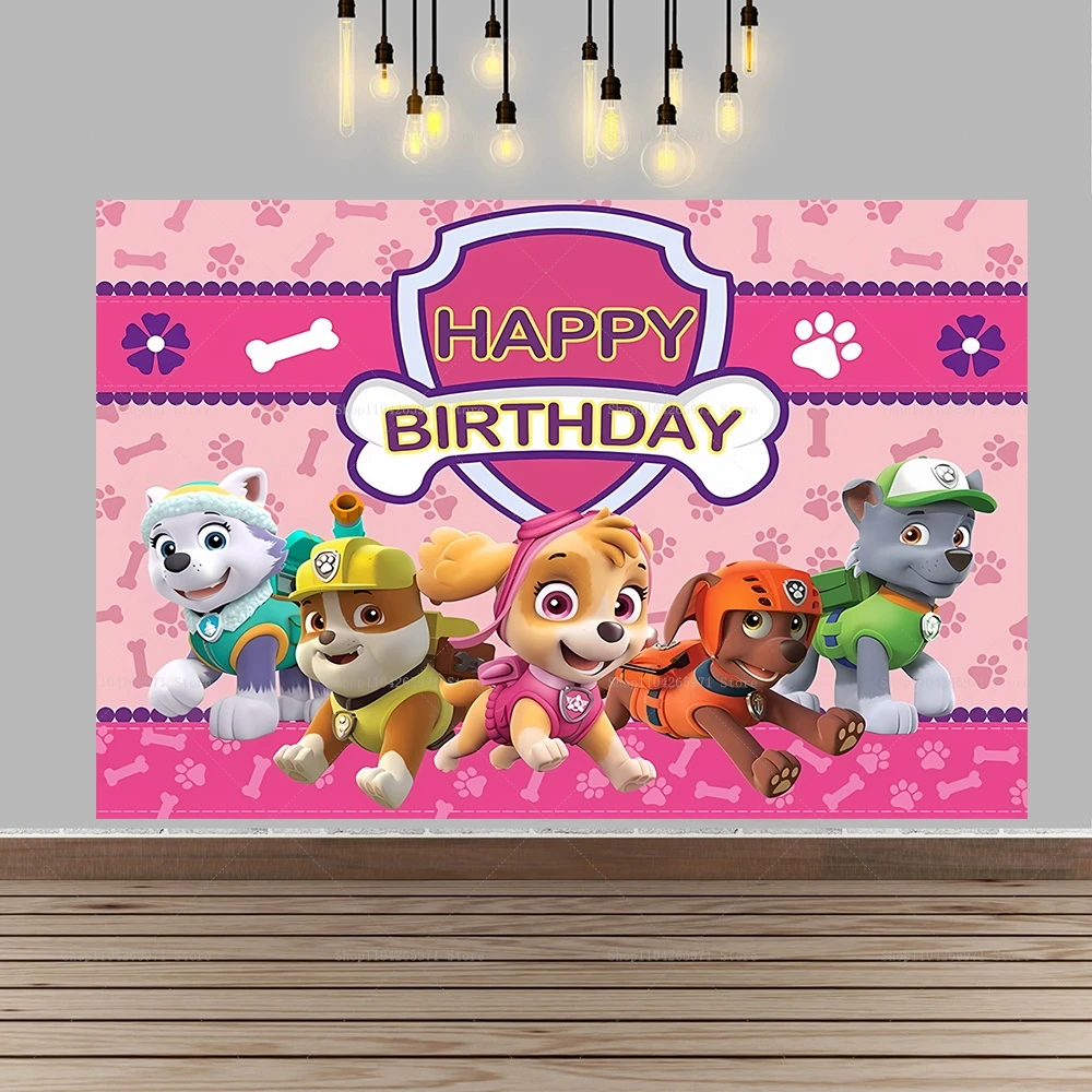 Kids Birthday Studio Backdrop PAW Patrol Rescue Dog Vinyl Banner Baby Shower Portrait Photography Background Supplies - view 3