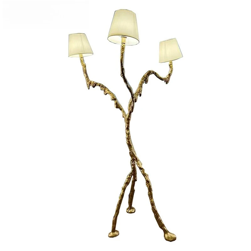 Tree branch ornament sculpture all-copper floor lamp sales department creative living room Nordic light luxury decorative lamp
