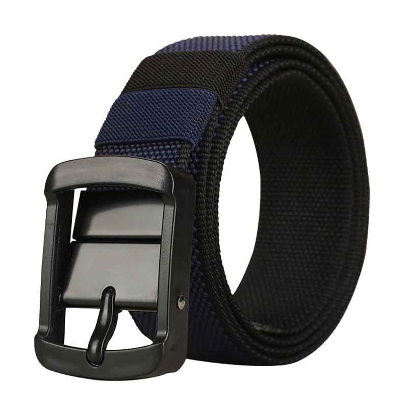 Men Canvas Belt,Adjustable Porous Pin Buckle Belt,Youth Trend Casual Belt,Reinforced Canvas Design Decoration Jeans Men Belt