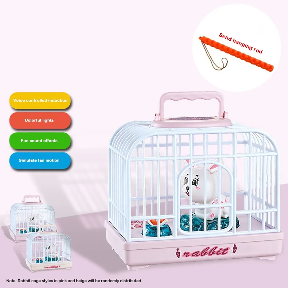 

New Sound Control Electric Bird Cage Toy Luminous Funny Electronic Pet Toy Realistic Voice Simulation Bird Cage Children