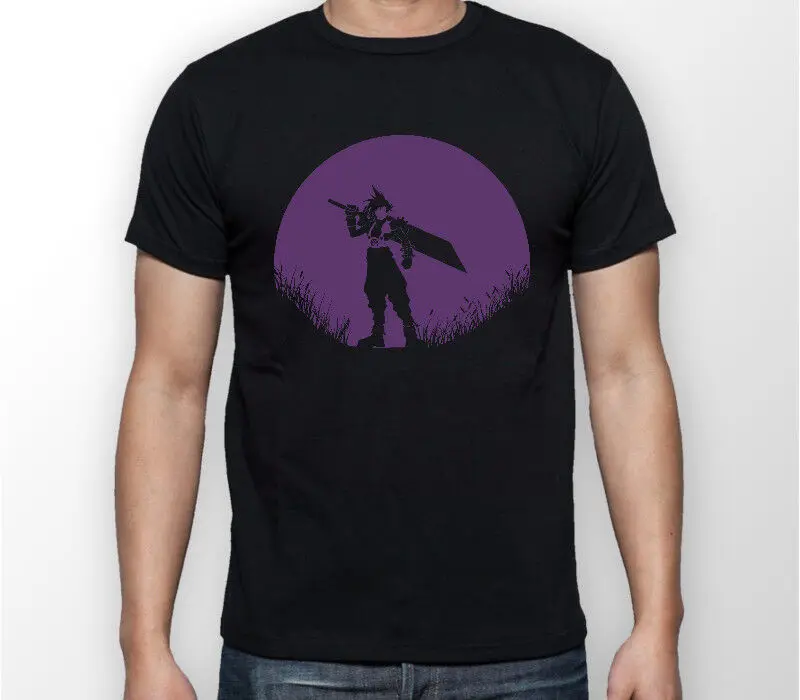 Cloud Strife Moon Final Fantasy 7 VII Gamer Unisex Tshirt T-Shirt Tee ALL SIZES