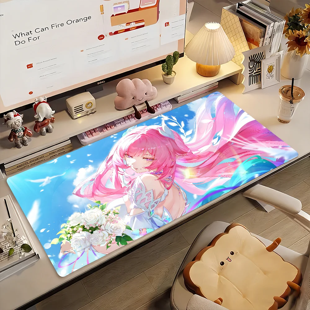 Cyrene Honkai Star Rail Mouse Pad Non-slip Locking Edge DeskMat PC Laptop Accessories Rubber Office Keyboard Game 350x900x3mm