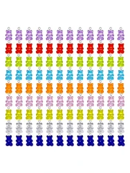 10/30/100Pcs Colorfulful Personalized Creative Candy Colorful Resin Bear DIY Necklace Bracelet Earrings Jewelry Accessories