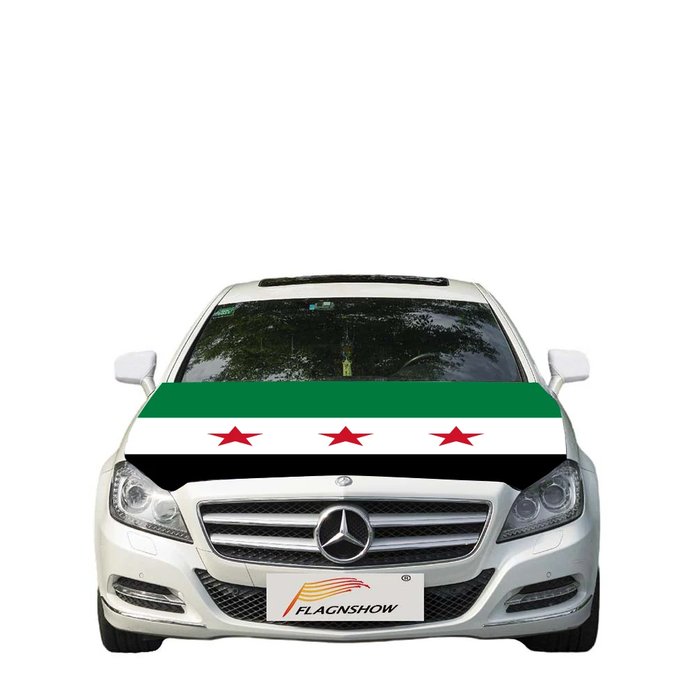 Pokrowiec na samochód z rozciągliwej tkaniny w dowolnym rozmiarze z flagą Syrii