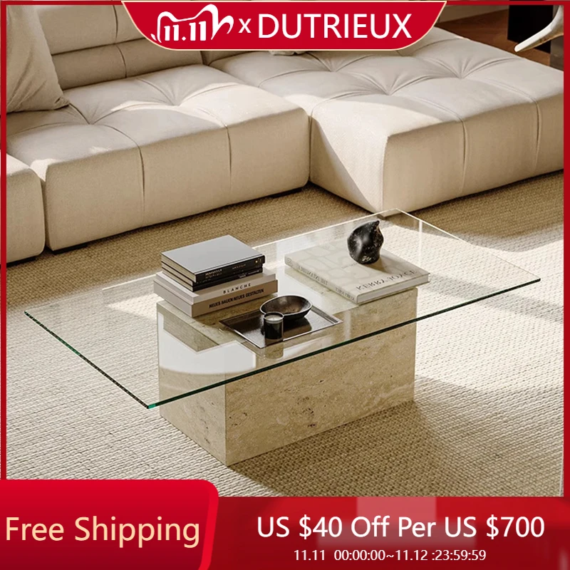 

Glass Minimalist Coffee Table Aesthetic Italian Clear Designer Coffee Table Living Room Modern Mesa Auxiliar Home Furniture