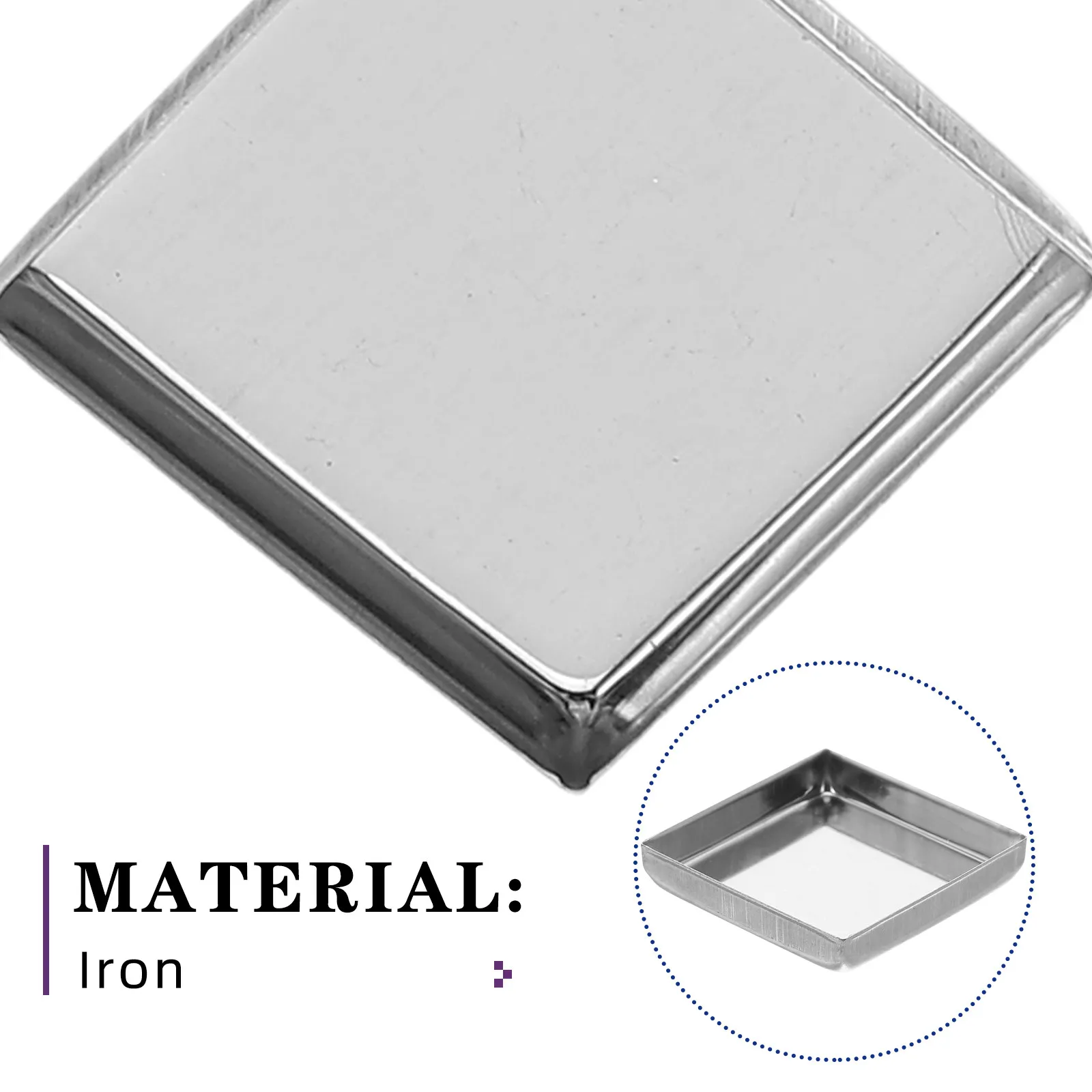 20Pcs 26x26x5mm Metal Blush Pans Empty Square Iron Pans Ideal for Pressing Powders Melting Lipstick DIY Makeup Artist