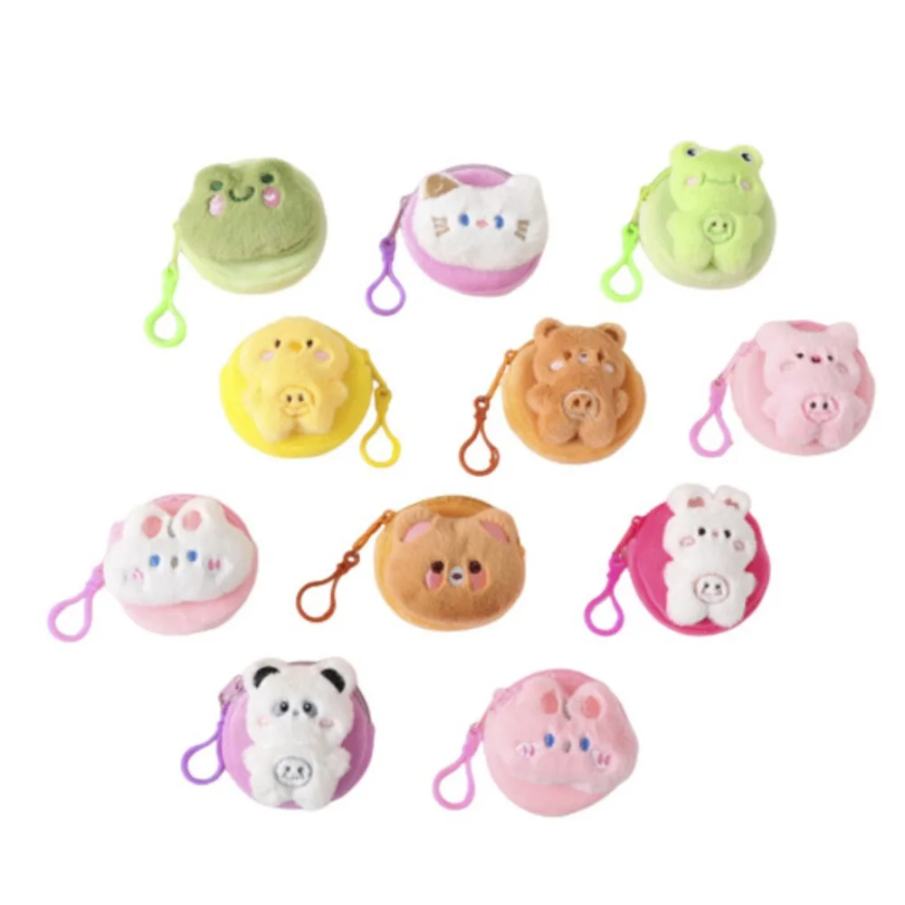 Porte-monnaie animal en peluche de dessin animé pour femmes et filles, sac de téléphone de sauna, portefeuille créatif, grenouille, lapin, ours