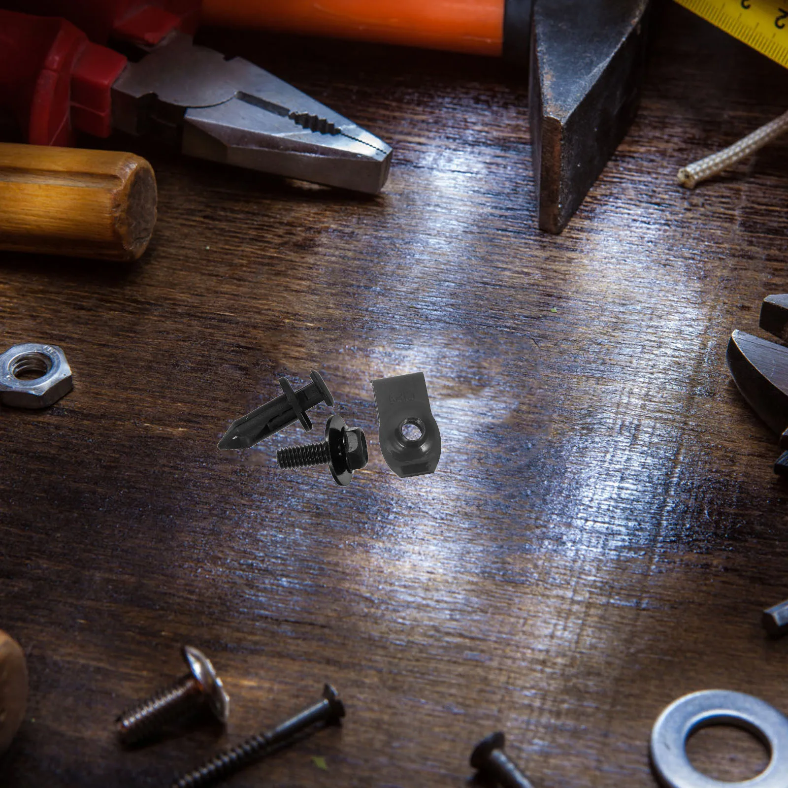 

1 set Car Protective Screws Set Bumper Retainer Clips Fasteners 30 Screws 20 Iron Plates 20 Plastic Clips Automotive Parts