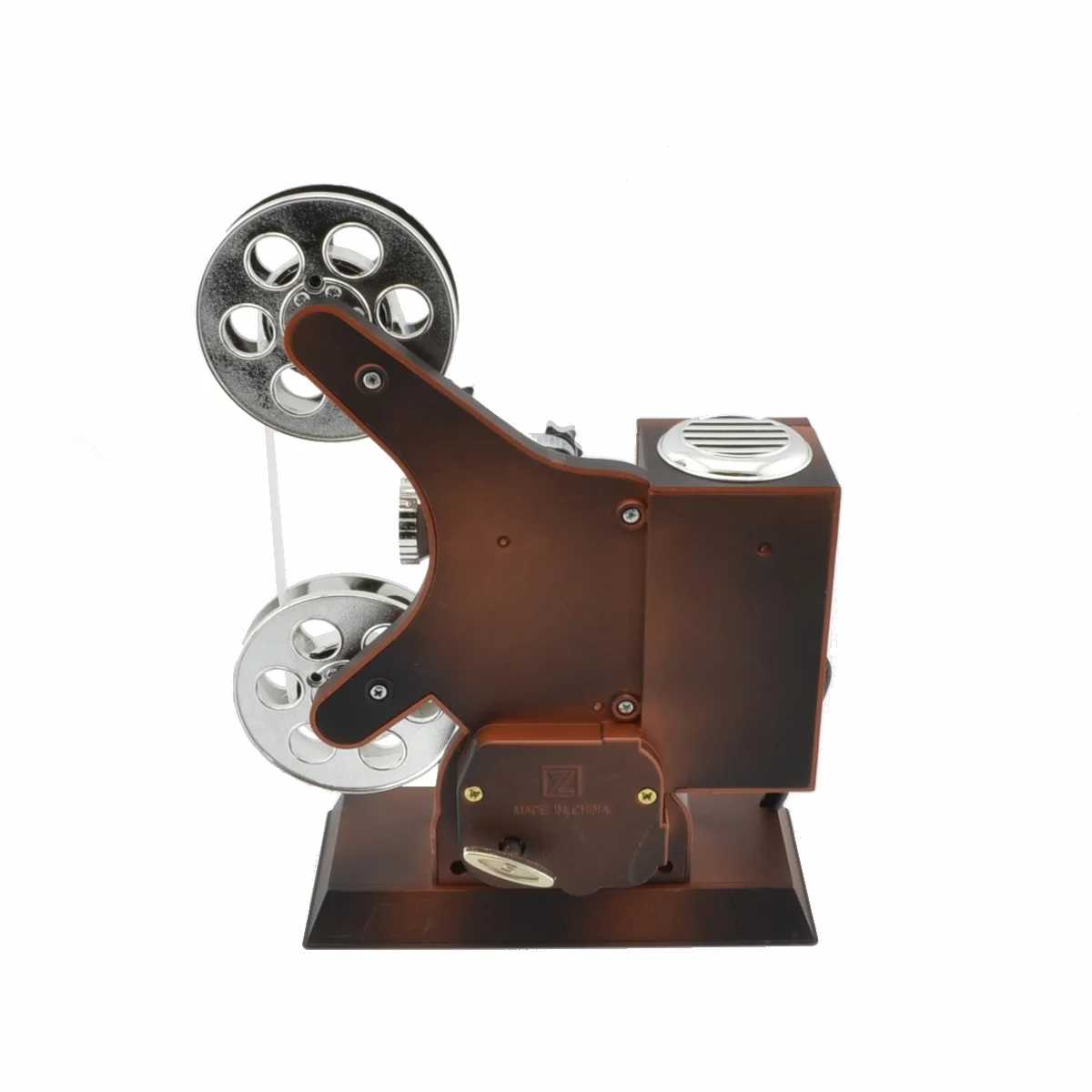 

Retro Film Projector Style Music Box 8.19 X 6.5 X 2.95 Inch Abs Clockwork Spring Powered Cabinet Mirror Function Storage