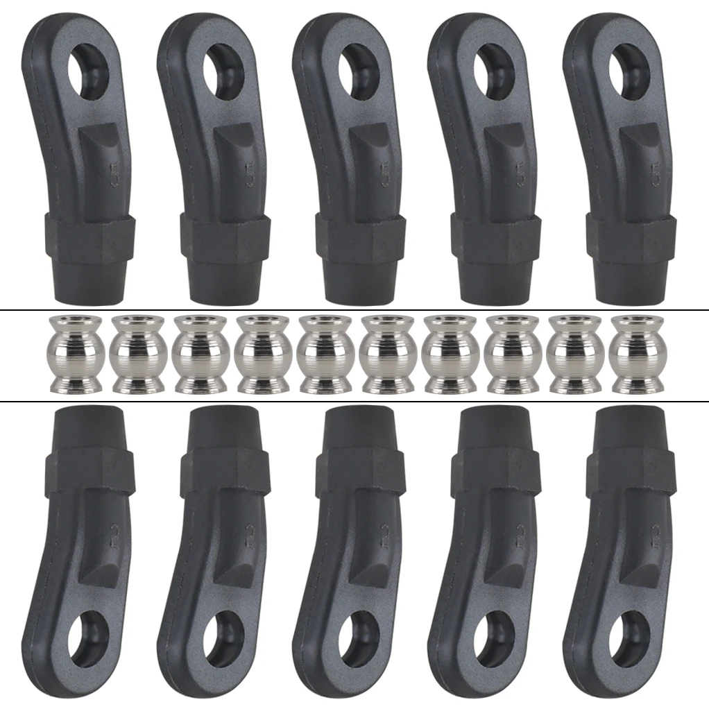 

10pcs Plastic M3 Rod End Link Linkage Balls Joint Head For 1/10 Rc Car Crawler Axial Scx10 Ii 90046/47 Trax/as Trx4 Trx6 Rgt