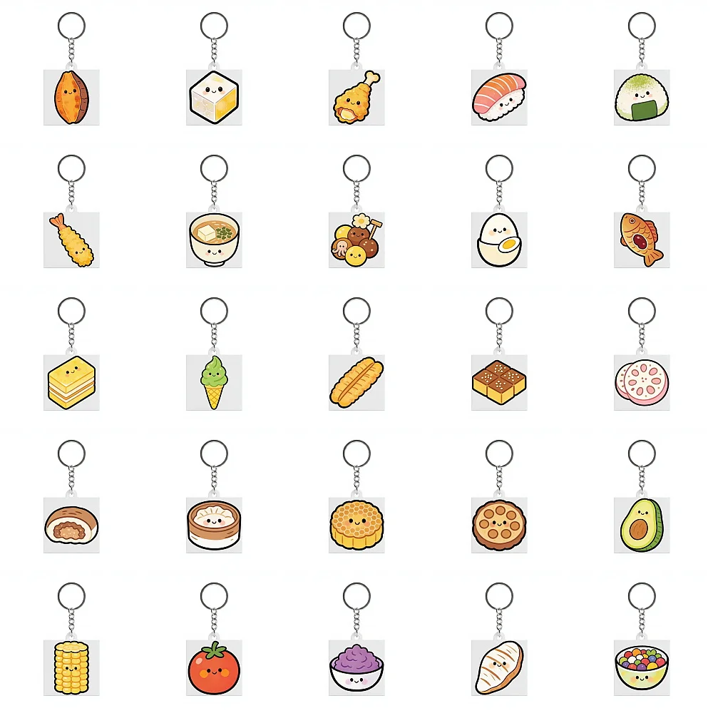 1 llavero de comida lindo, de dibujos animados, con colgante de goma de sushi, pastel o maíz, adorno para bolso, regalo.