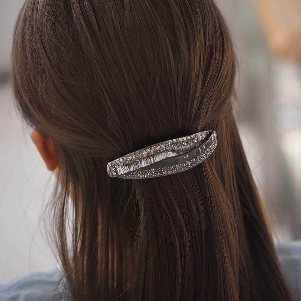 Women Headwear Large Size Rhinestone Hair Clip Stunning Vintage Hair Barrette  For Thick Hair Cute Hair Accessories For Women