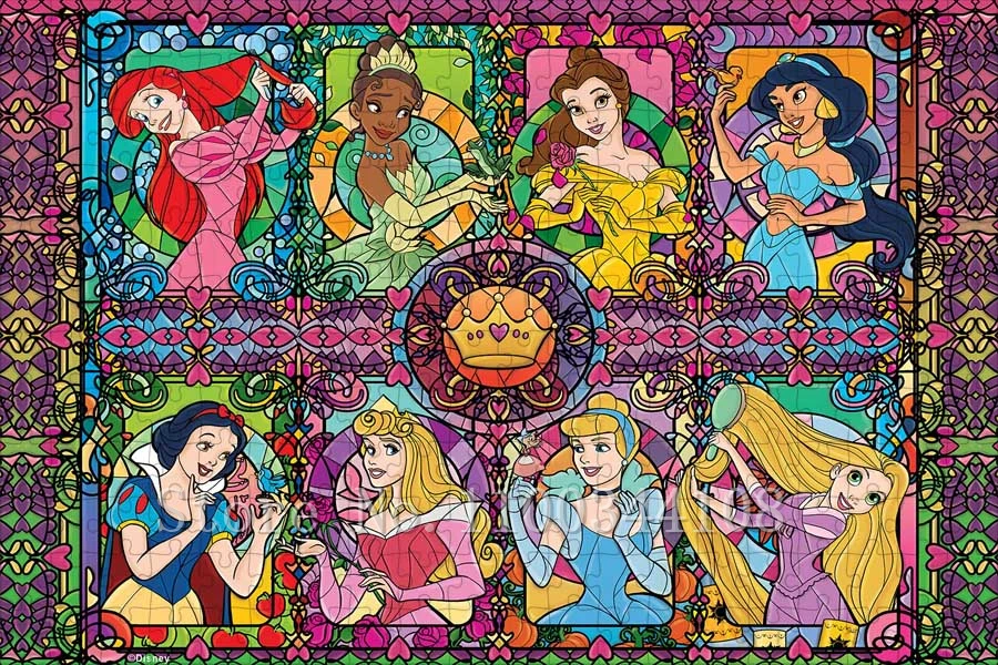 Disney Princess Collage Puzzle Snow White Cinderella Ariel Jigsaw Puzzles for Girls Gifts Intelligence Game Toys