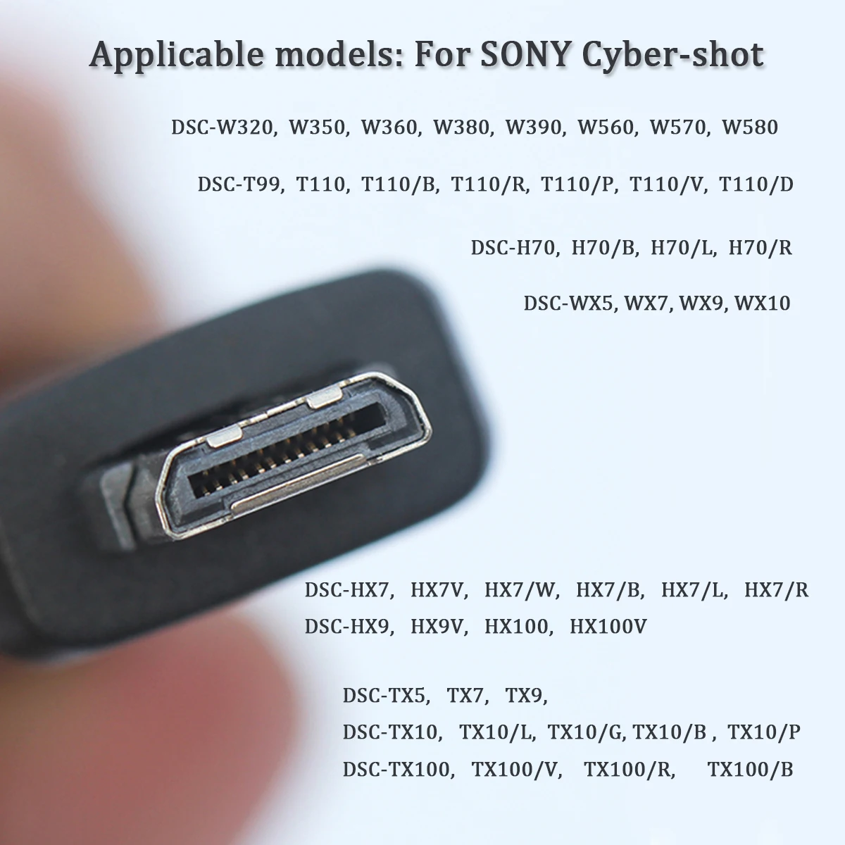 USB Cable/OTG Cab for Sony VMC-MD3 DSC-T99 T110 H70 TX5 TX7 TX9 TX10 TX100 WX5 WX7 WX9 WX10 W320 W350 W360 W380 W390 W560 W570