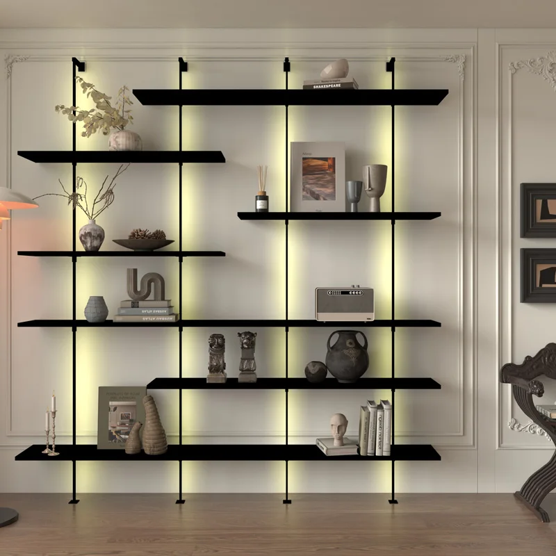 مداخل لهجة خزائن غرفة المعيشة عرض العطور رف الكتب خزائن غرفة المعيشة تخزين Librero Vitrina الأثاث العصري #5