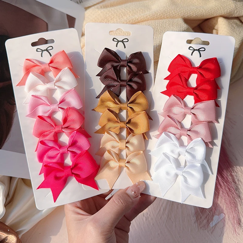 6Pcs/Set Cute Hair Bows Hair Clips Barrettes Gift Headwear Hairpins Boutique Bowknot Headwear Kids Hair Accessories