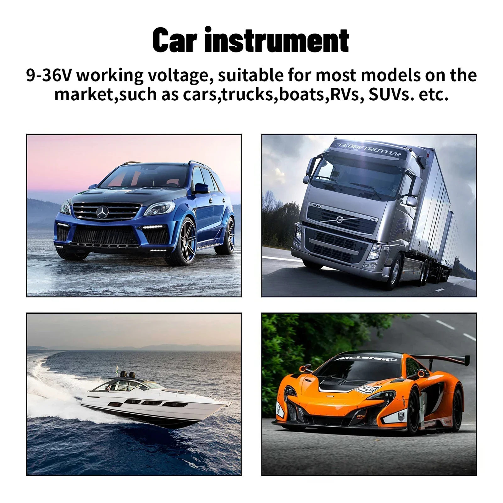 3 In 1 LCD Car Digital Oil Pressure Gauge Voltmeter Water Temp Meter 1/8 NPT Oil Pressure Sensor + Water Temperature Sensor 10mm