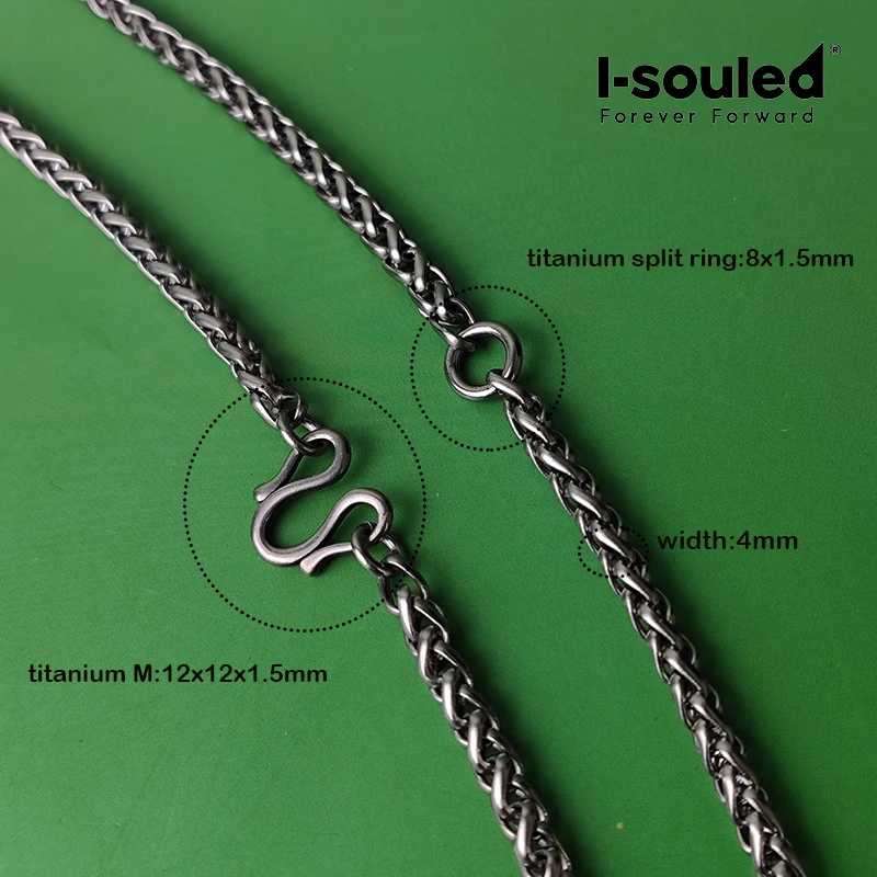 4mm Pure Titanium Single Hanging Amulet Chain Unisex Hypoallergenic Fashion Jewelry Accessory