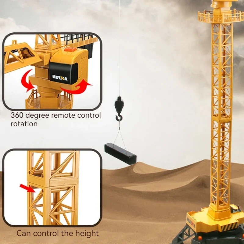 12 قناة سبيكة التحكم عن بعد برج رافعة رافعة لودر أطفال بالريموت كنترول محاكاة لعبة أطفال نموذج هدية Rc سيارات الترفيه