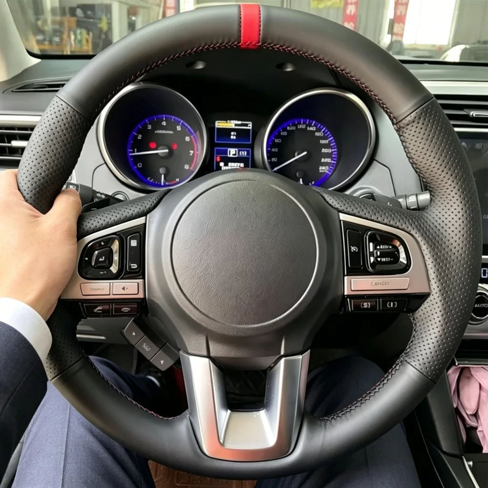 Hand Stitched Perforated Microfiber Leather 2015-2017 Outback 2014-2017 Forester 2015 Steering Wheel Cover For Subaru Legacy XV