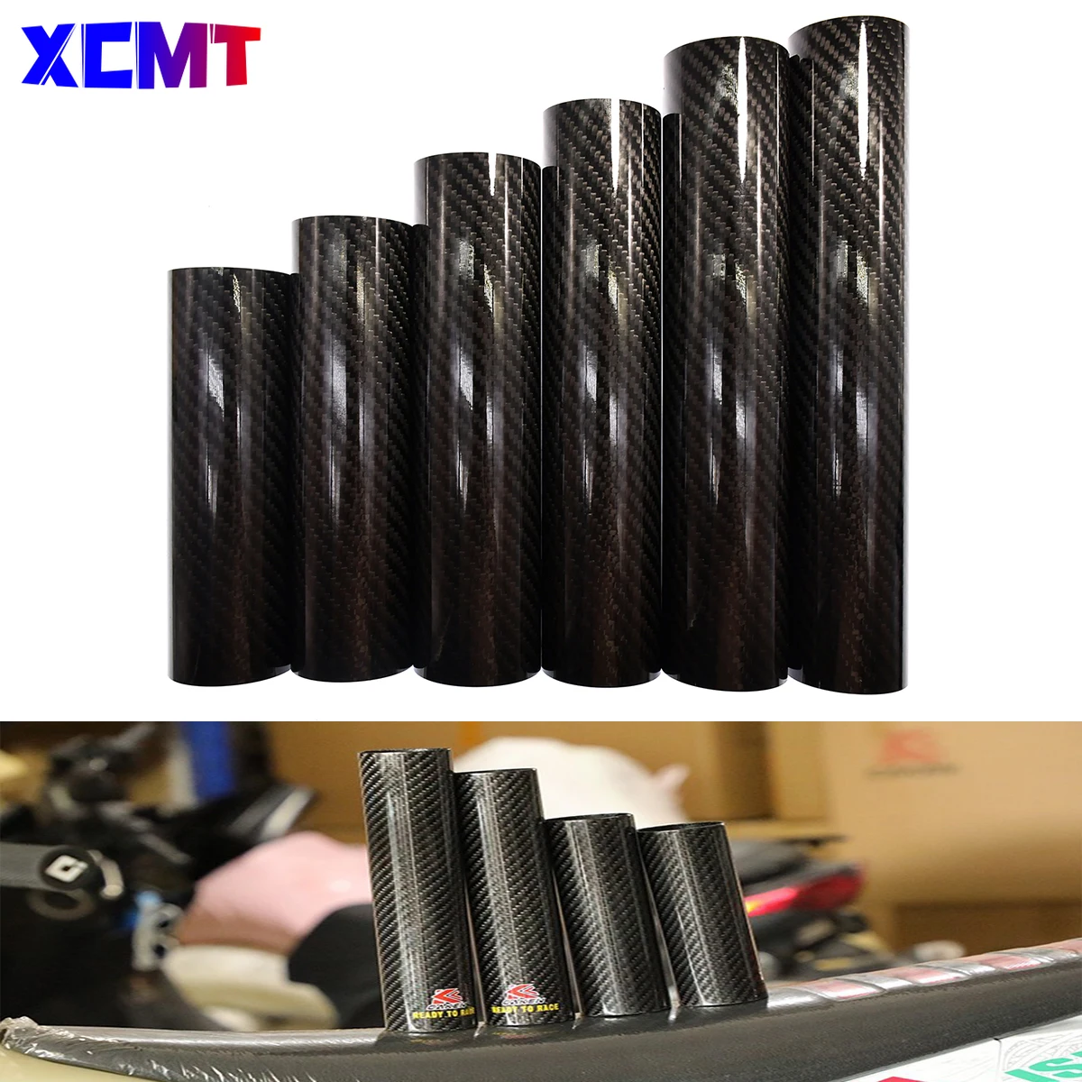 

Motorcycle 160mm-260mm Carbon Fiber Front Fork Guard Wrap Cover for Kawasaki Suzuki Honda KTM Yamaha Motocross Universal Parts