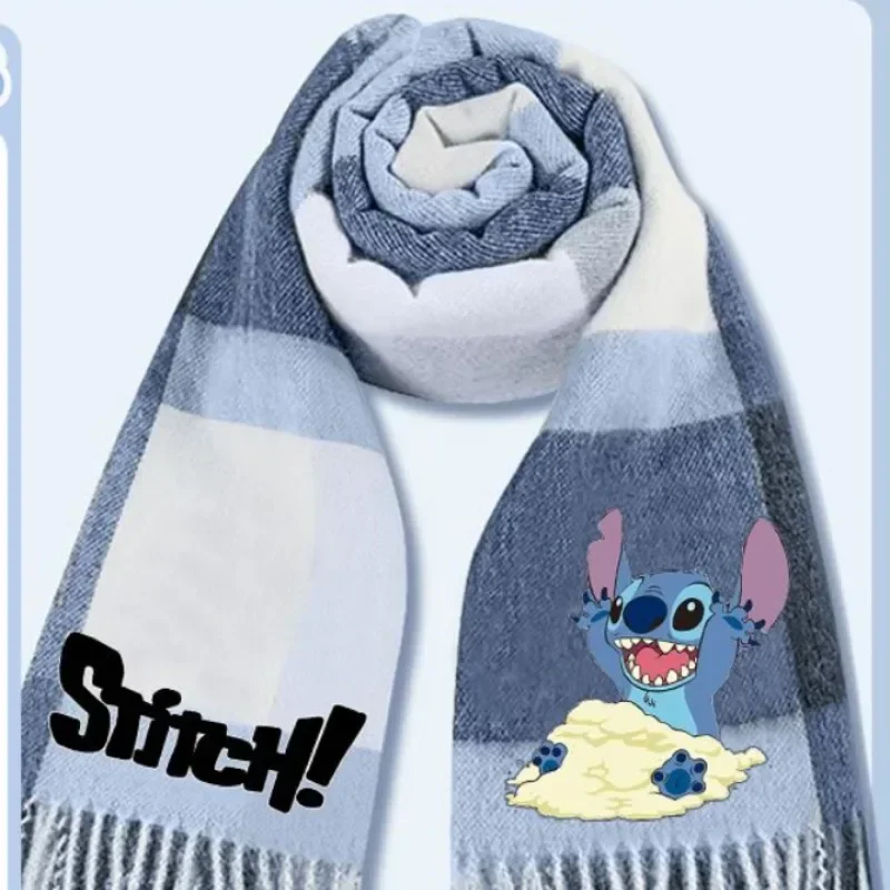 Disney Stitch New Cute Men and Women Autumn and Winter Comfortable, Soft and Fashionable Cartoon Versatile Warm Couple Scarves