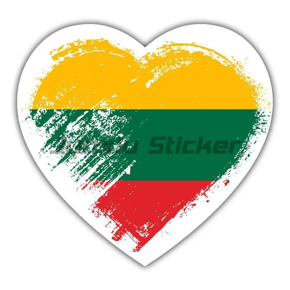 LT Country Code Lithuania Flag Map Decal Sticker Car Window Sticker Bumper Racing Laptop Helmet Trunk Wall Bicycle Vinyl Decal