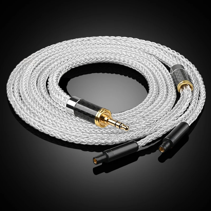 ATAUDIO HiFi-Kopfhörer-Upgrade-Kabel OCC versilberter Kern 2,5/3,5/4,4/6,5 mm Kopfhörer-Upgrade-Kabel für Spieler, Ampere, HD800 7