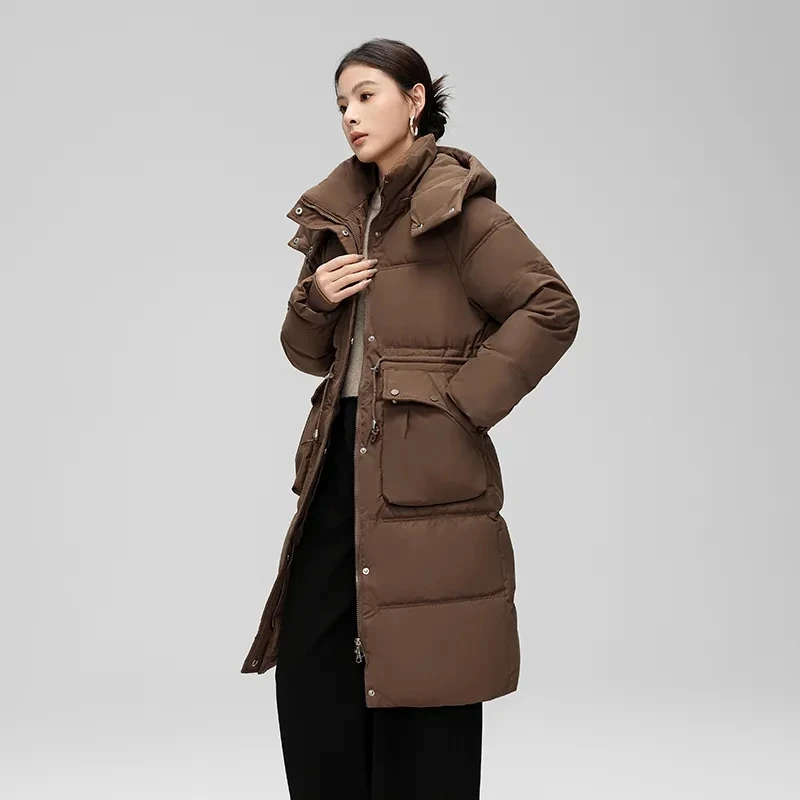 Winter Waist Down Cotton Jacket Women's Thick and Warm Temperament Causal Medium Long Cotton Jacket Jacket