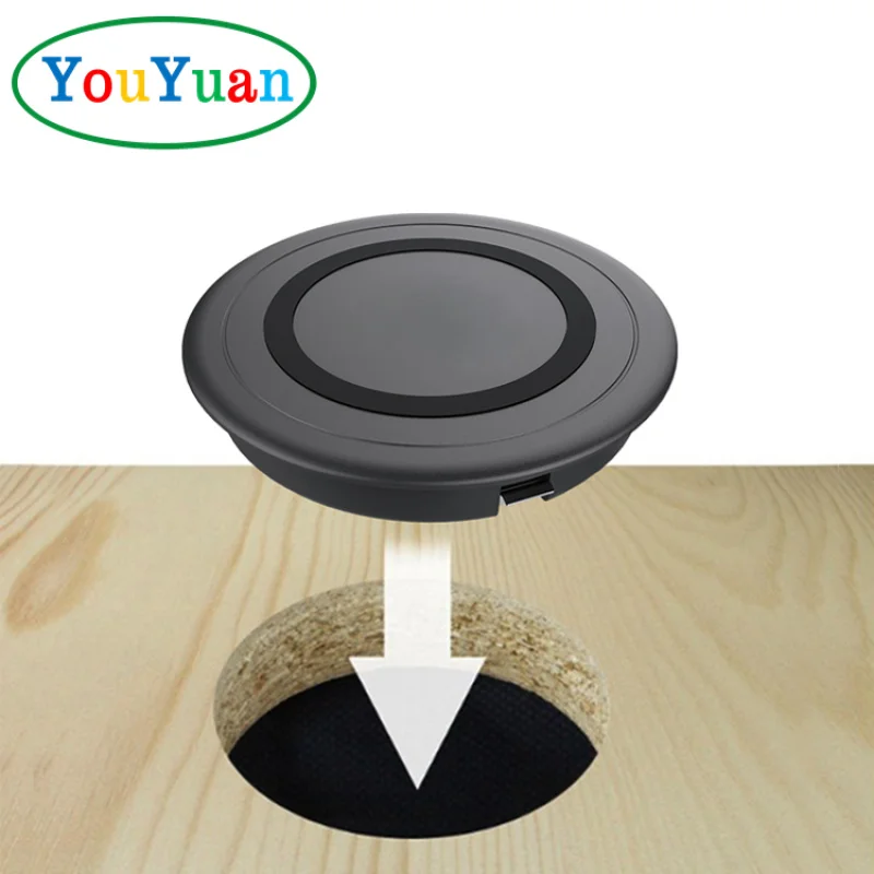 (customized)Aluminum qi furniture wireless charging table wireless charging pad embedded qi wireless charger