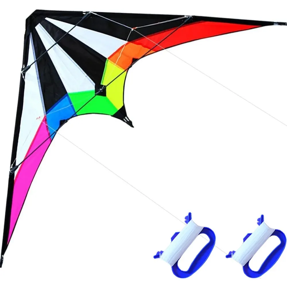 NEW Arrive 48 Inch Rainbow  Professional Dual Line Stunt Kite With Handle And Line Good Flying Factory Outlet