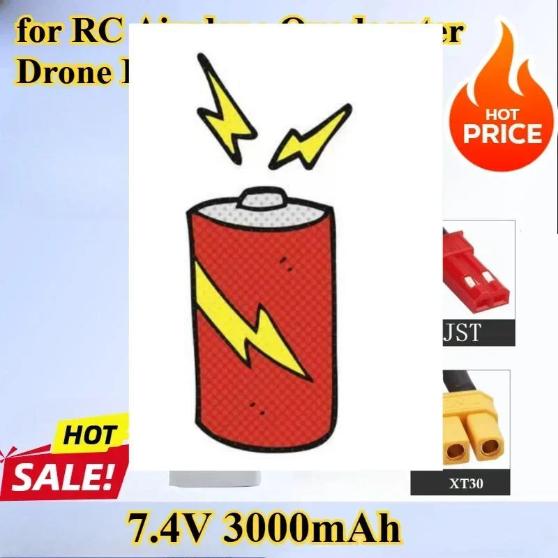 

3S 7.4V Lipo Battery for 3000mAh 45C with XT60 DEANS T XT30 JST Plug for RC Airplane Quadcopter Drone FPV